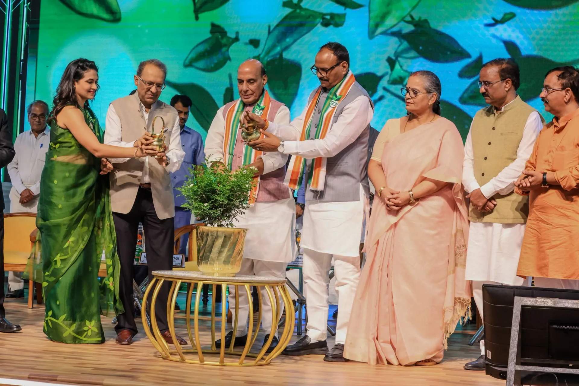 A symbolic beginning to Bioyug Green Command 2026, marking a shared commitment to sustainable innovation and a greener India in the presence of Hon'ble Defence Minister, Shri Rajnath Singh Ji and distinguished dignitaries